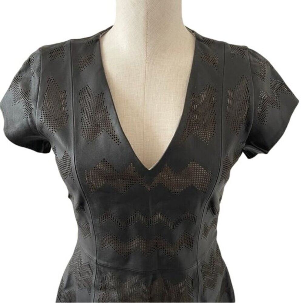 parker leather dress | Dresses | Parker Black Cut Outs Lined Fitted Mini Vneck Size Medium qiviuk